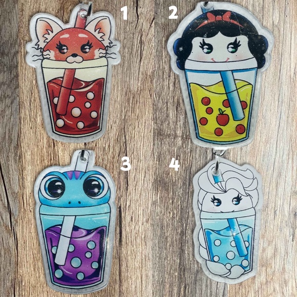 Cartoon Boba Tea Keychains - Picture 2 of 8